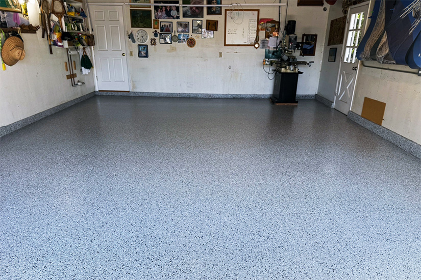 Concrete restoration contractor near Fillmore CA has applied new sealant for garage floor.